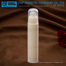 ZB-QR50 recto 50ml redondo envases de plástico de pp lindo y delgado plástico color blanco 50ml cosmética